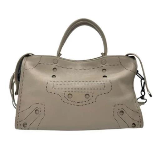 Pre-owned Leather shoulder-bags Balenciaga Vintage , Gray , Dames