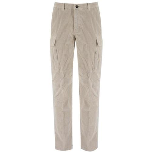 Cargo Style Straight Leg Trousers Eleventy , Beige , Heren