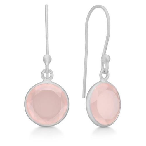 Roze Chalcedoon Zilveren Oorbellen Frk. Lisberg , Gray , Dames