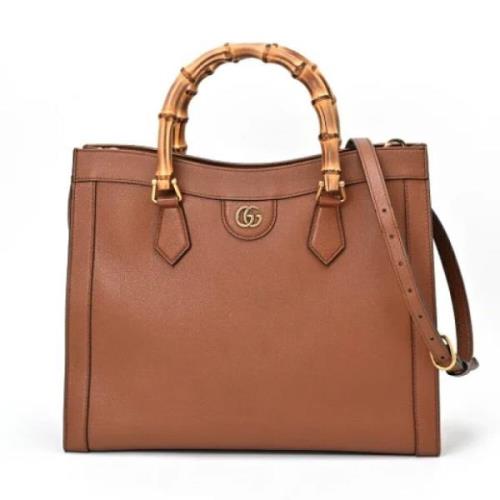 Pre-owned Leather handbags Gucci Vintage , Brown , Dames