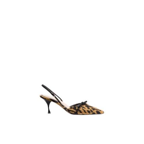 Luipaardprint Slingback Sandalen Ermanno Scervino , Multicolor , Dames