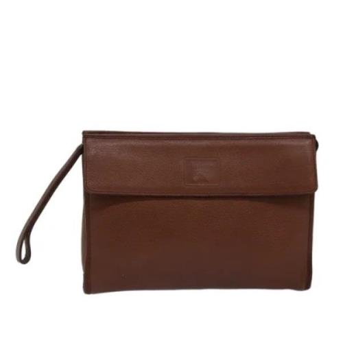 Pre-owned Leather clutches Burberry Vintage , Brown , Dames