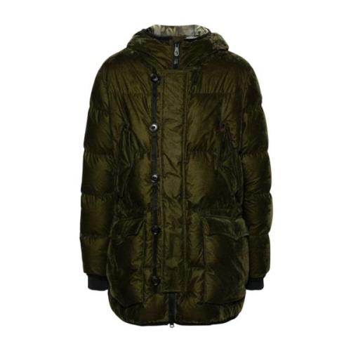 Groene Hammond Parka Velvet Effect Peuterey , Green , Heren