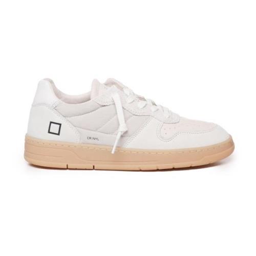 Witte Leren Sneakers met Logo Detail D.a.t.e. , White , Heren