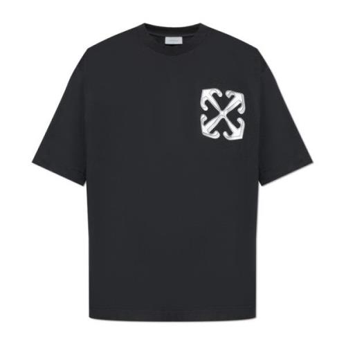 T-shirt met logo Off White , Black , Heren