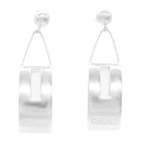 Pre-owned Platinum earrings Celine Vintage , Gray , Dames