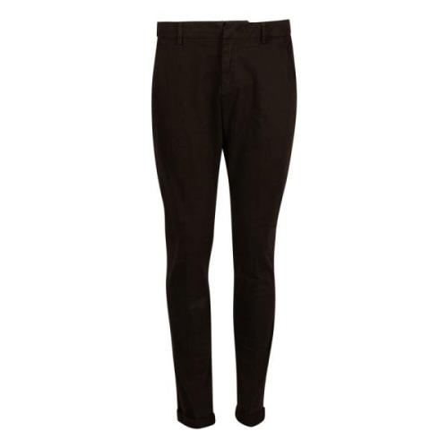 Donkerbruine Slim Fit Broek Dondup , Brown , Heren