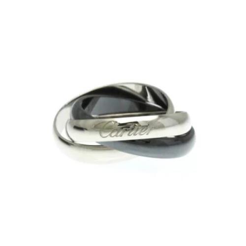 Pre-owned White Gold rings Cartier Vintage , Black , Unisex