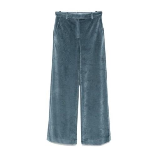 Fluwelen effect lichtblauwe broek Circolo 1901 , Blue , Dames