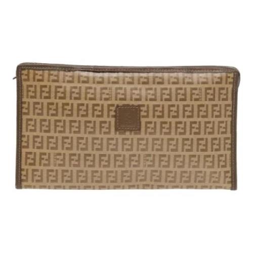 Pre-owned Canvas clutches Fendi Vintage , Beige , Dames