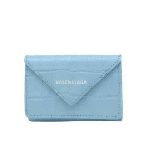 Pre-owned Leather wallets Balenciaga Vintage , Blue , Dames