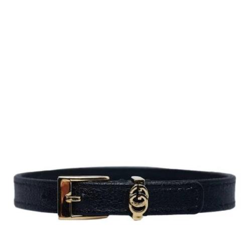 Pre-owned Leather bracelets Gucci Vintage , Black , Dames