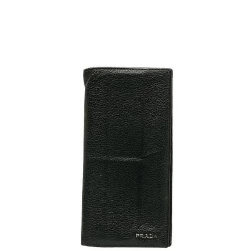 Pre-owned Leather wallets Prada Vintage , Black , Dames