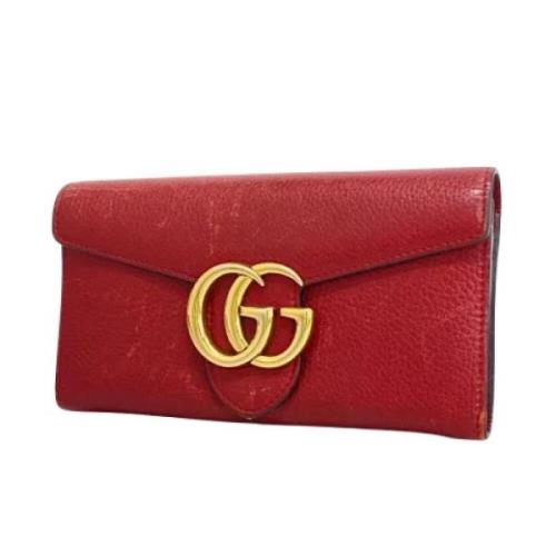 Pre-owned Leather wallets Gucci Vintage , Red , Dames