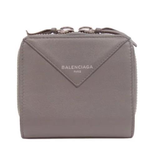 Pre-owned Leather wallets Balenciaga Vintage , Gray , Dames