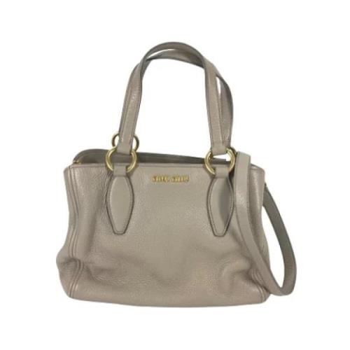 Pre-owned Leather totes Miu Miu Pre-owned , Gray , Dames