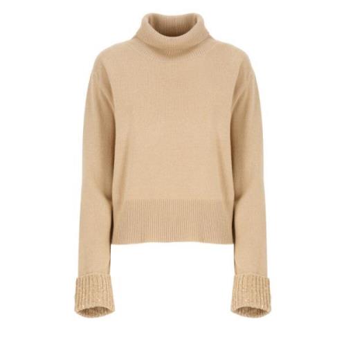 Beige Wol Zijde Sweater met Pailletten Fabiana Filippi , Beige , Dames