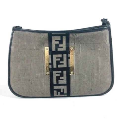 Pre-owned Canvas fendi-bags Fendi Vintage , Gray , Dames