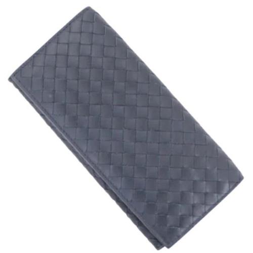 Pre-owned Leather wallets Bottega Veneta Vintage , Blue , Dames