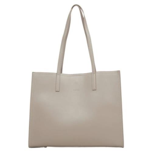 Grijze Leren Shopper Tas Estro , Gray , Dames