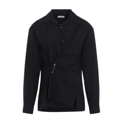 Navy Coulter Shirt Dries Van Noten , Blue , Heren