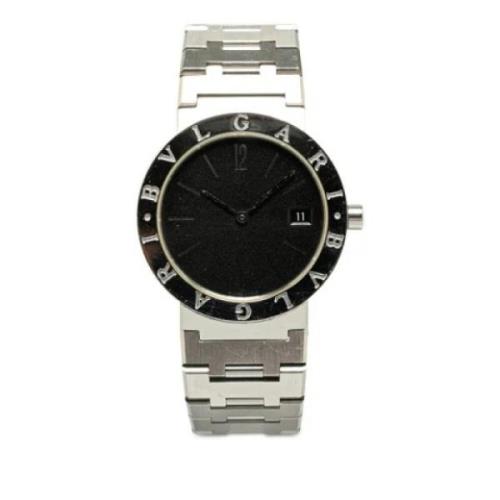 Pre-owned Stainless Steel watches Bvlgari Vintage , Black , Heren