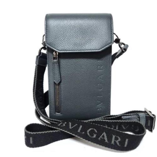 Pre-owned Leather shoulder-bags Bvlgari Vintage , Gray , Unisex