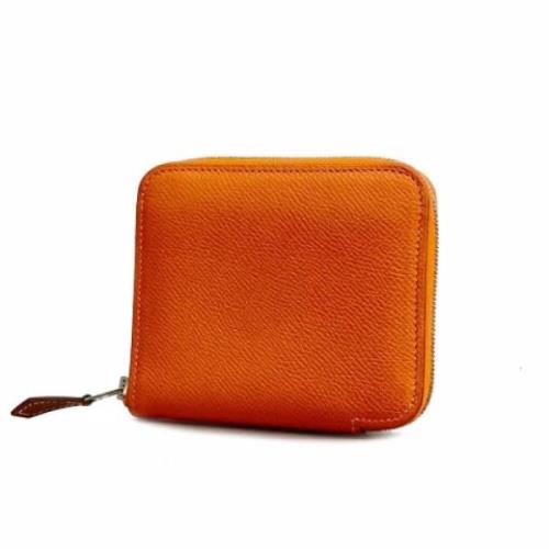 Pre-owned Leather wallets Hermès Vintage , Orange , Dames