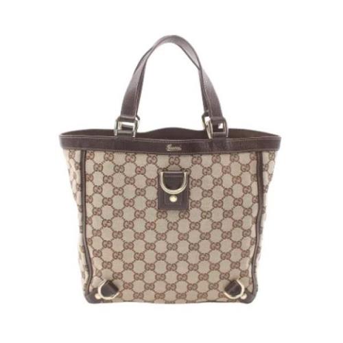 Pre-owned Canvas totes Gucci Vintage , Beige , Dames