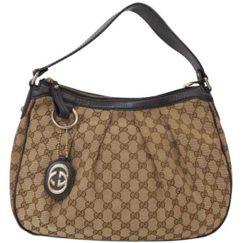 Pre-owned Canvas gucci-bags Gucci Vintage , Beige , Dames