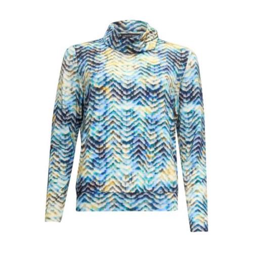 Rollkraag Blouson Top Lange Mouw Roberto sarto , Multicolor , Dames