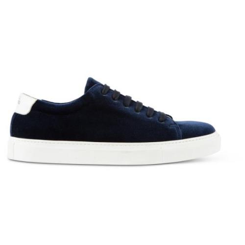 Handgemaakte Navy Velvet Sneakers National Standard , Blue , Heren