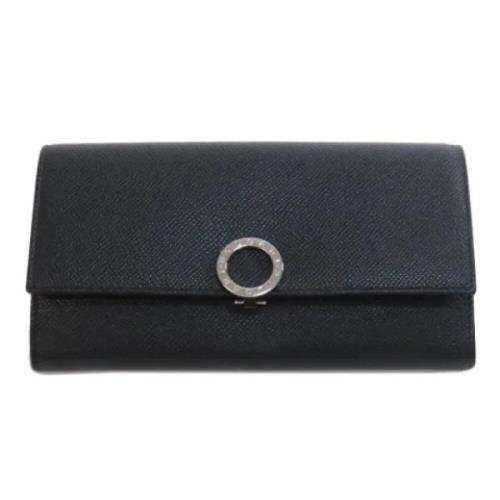 Pre-owned Leather wallets Bvlgari Vintage , Black , Dames