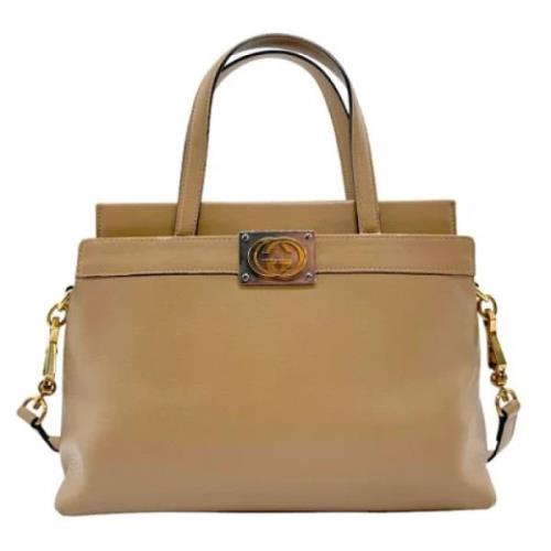 Pre-owned Leather gucci-bags Gucci Vintage , Beige , Dames