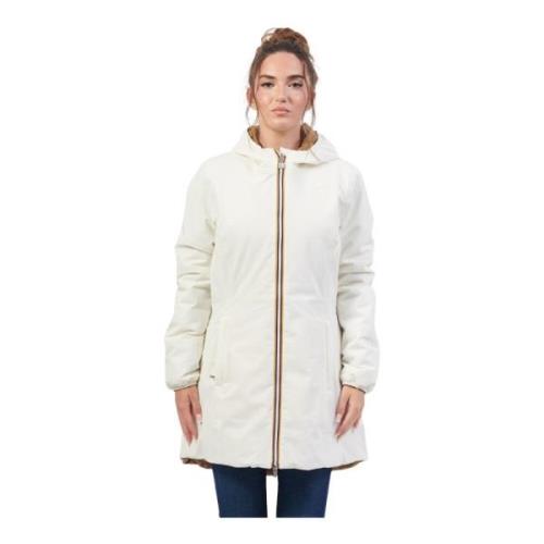 Omkeerbare Waterdichte Windbreaker Jas K-Way , White , Dames