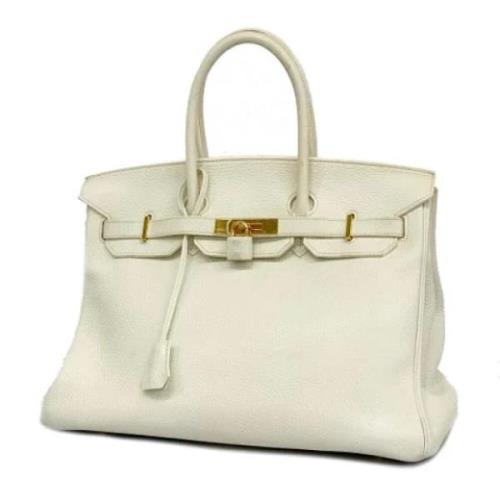 Pre-owned Leather hermes-bags Hermès Vintage , White , Dames