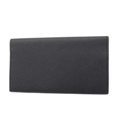 Pre-owned Leather wallets Hermès Vintage , Black , Dames