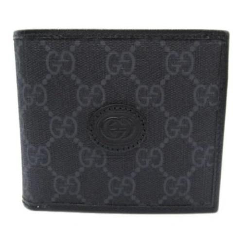 Pre-owned Canvas wallets Gucci Vintage , Black , Heren