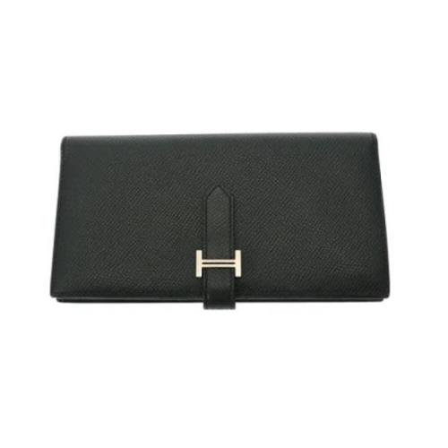 Pre-owned Leather wallets Hermès Vintage , Black , Unisex