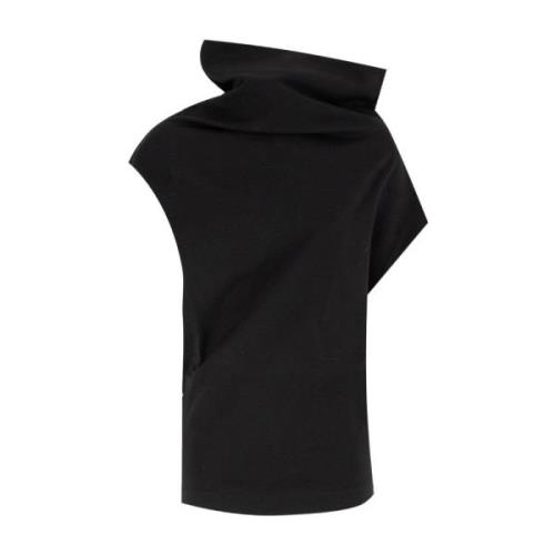 Asymmetrische T-shirt van compacte stof Fabiana Filippi , Black , Dame...