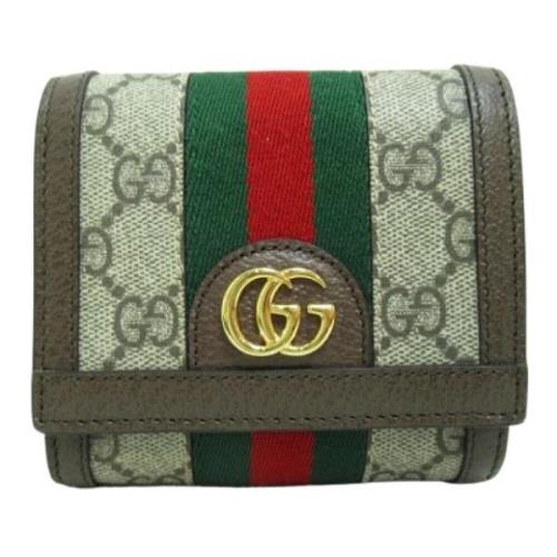 Pre-owned Coated canvas wallets Gucci Vintage , Beige , Dames