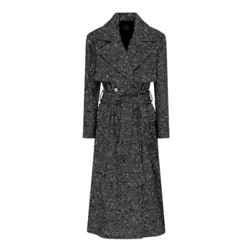 Grijze Tweed Double-Breasted Jas Pinko , Gray , Dames