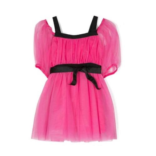 Gelaagde tule jurk met ballonmouwen Pinko , Pink , Dames