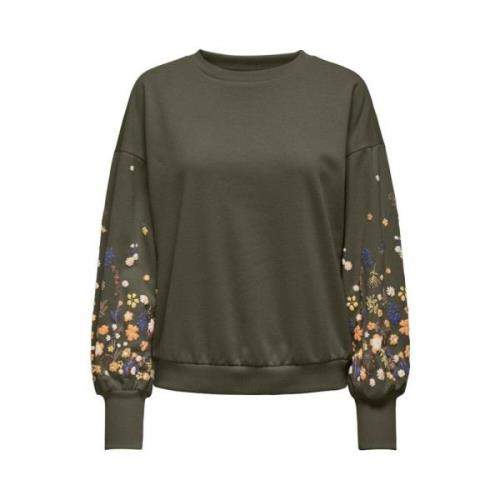 Bloemen Sweater Groen Only , Green , Dames