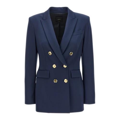 Gestructureerde Blazer in Stretchstof Pinko , Blue , Dames