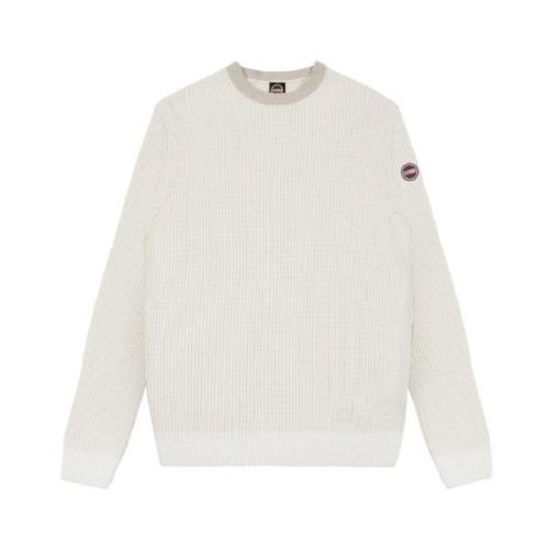 Witte Wol Kasjmier Ronde Hals Sweater Colmar , White , Heren