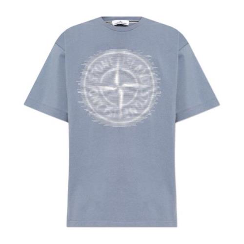 T-shirt met print Stone Island , Blue , Heren