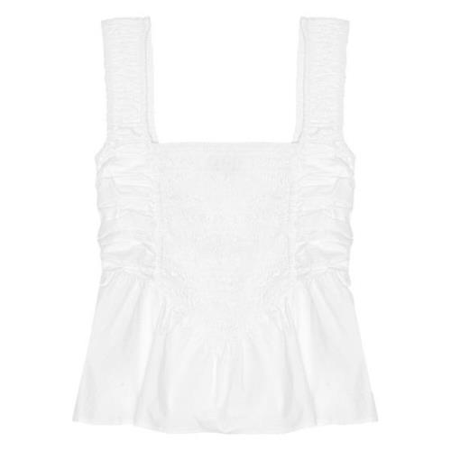 Stijlvolle Blouse voor Vrouwen Ganni , White , Dames