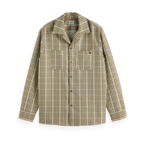 Minimal Check Overshirt Scotch & Soda , Brown , Heren