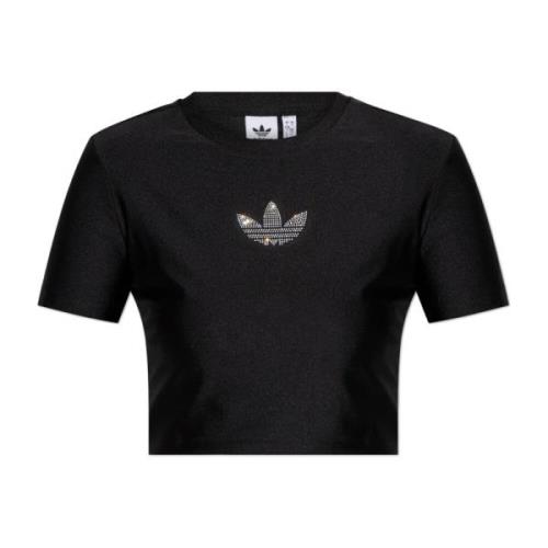 Top met Glanzend Logo Adidas Originals , Black , Dames